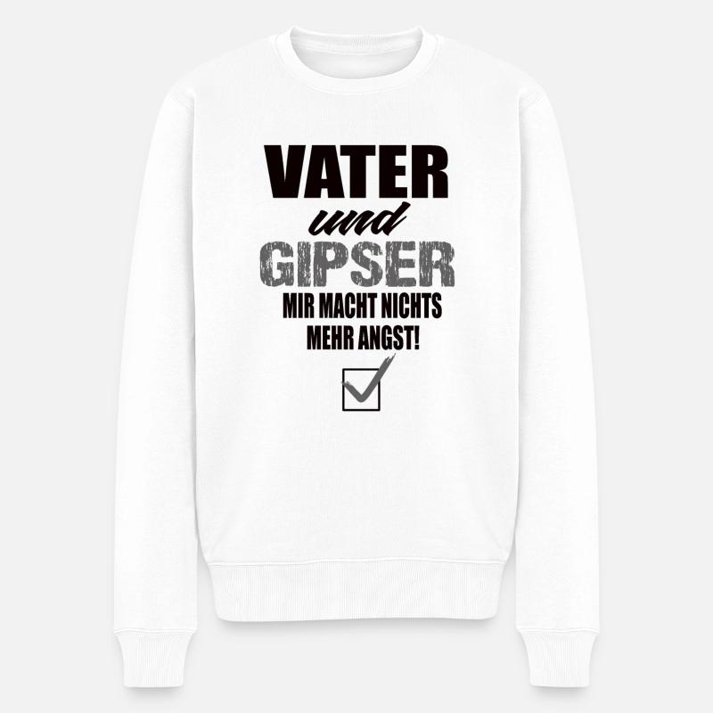 Vater und Gipser - Männer Premium Bio Pullover - Weiß