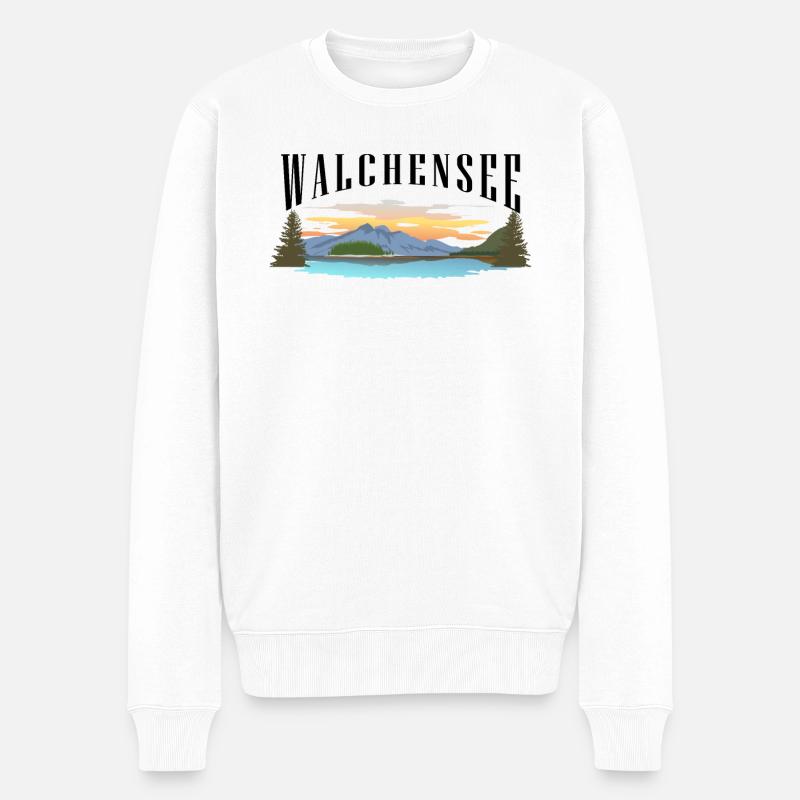 Walchensee - Männer Premium Bio Pullover - Weiß