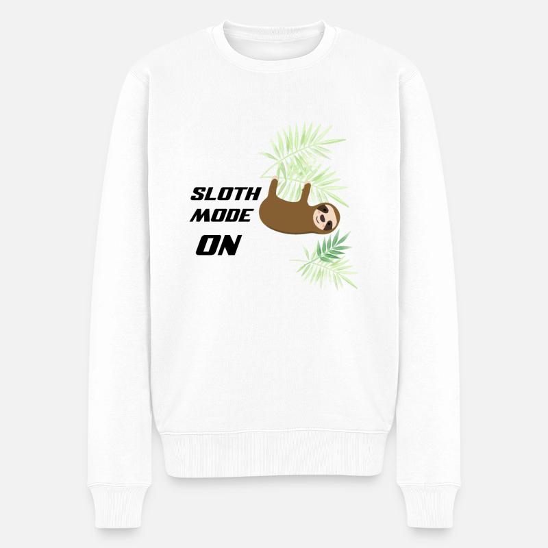 Sloth - Männer Premium Bio Pullover - Weiß