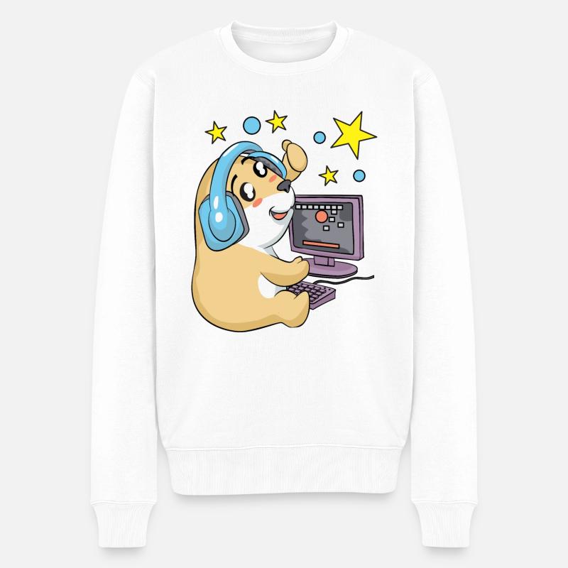 Gamer - Männer Premium Bio Pullover - Weiß