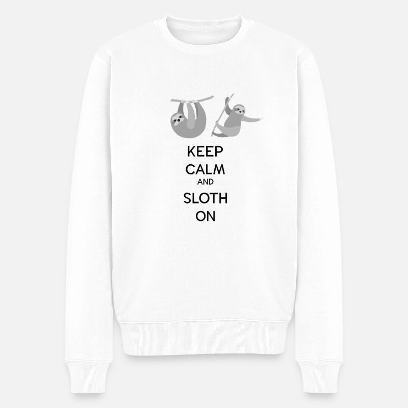 Sloth - Männer Premium Bio Pullover - Weiß