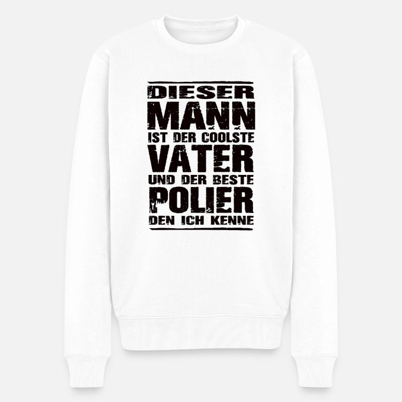 Vater und Polier - Männer Premium Bio Pullover - Weiß