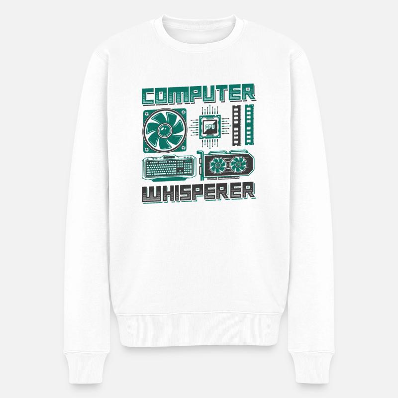 Computerflüsterer IT-Unterstützung - Männer Premium Bio Pullover - Weiß