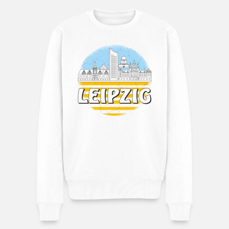 LEIPZIG - Männer Premium Bio Pullover - Weiß