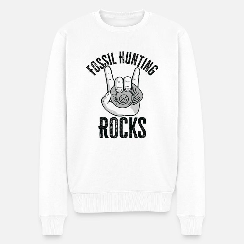 Fossilienjagd Felsen Paläontologe Dinosaurier - Männer Premium Bio Pullover - Weiß