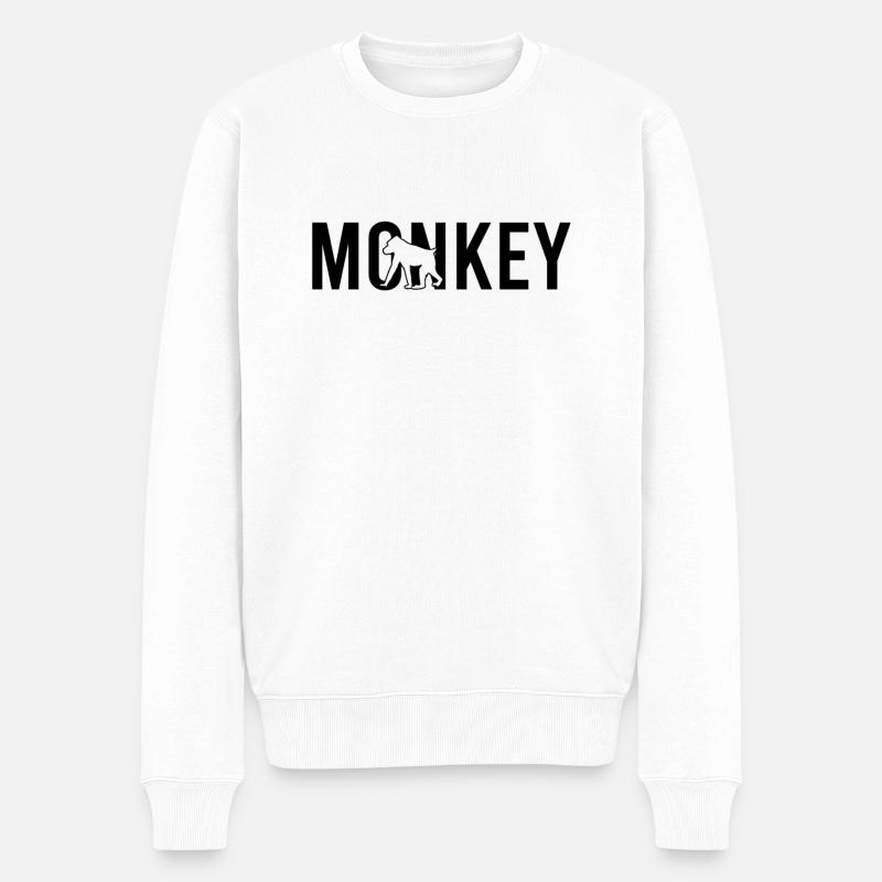 Singe singe - Pull Premium bio Homme - blanc