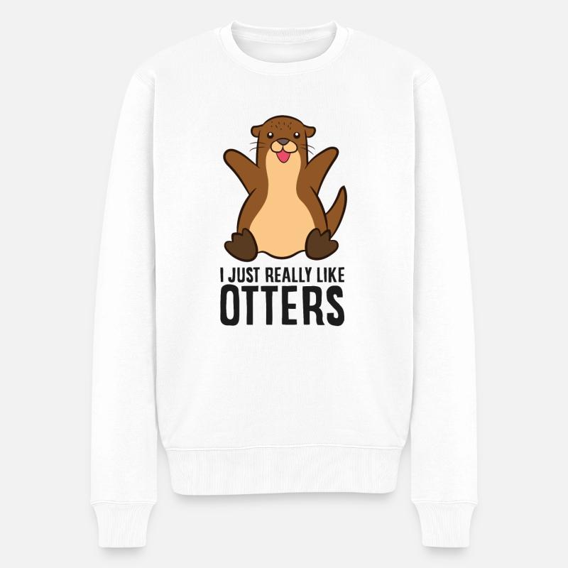J’aime vraiment Otter - Pull Premium bio Homme - blanc