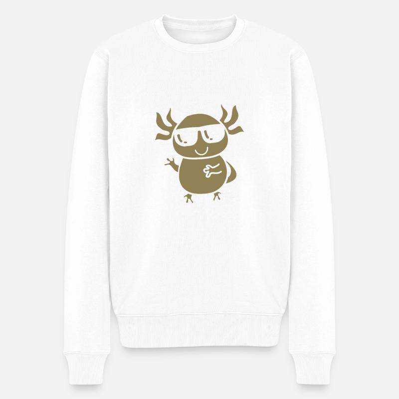 axolotl design - Männer Premium Bio Pullover - Weiß