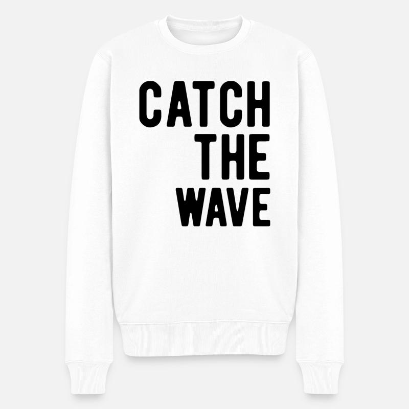 Catch the Wave - Männer Premium Bio Pullover - Weiß