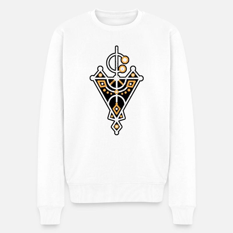 AMAZIGH BIJOU KABYLE - Männer Premium Bio Pullover - Weiß