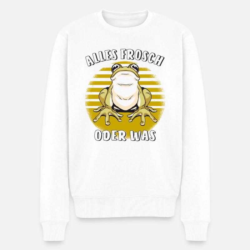 ALLES FROSCH ODER WAS - Männer Premium Bio Pullover - Weiß