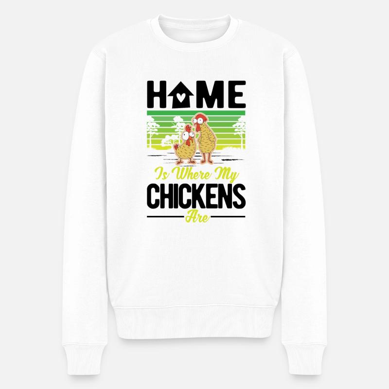Poulets Accueil Poulet Poulet Poulet - Pull Premium bio Homme - blanc