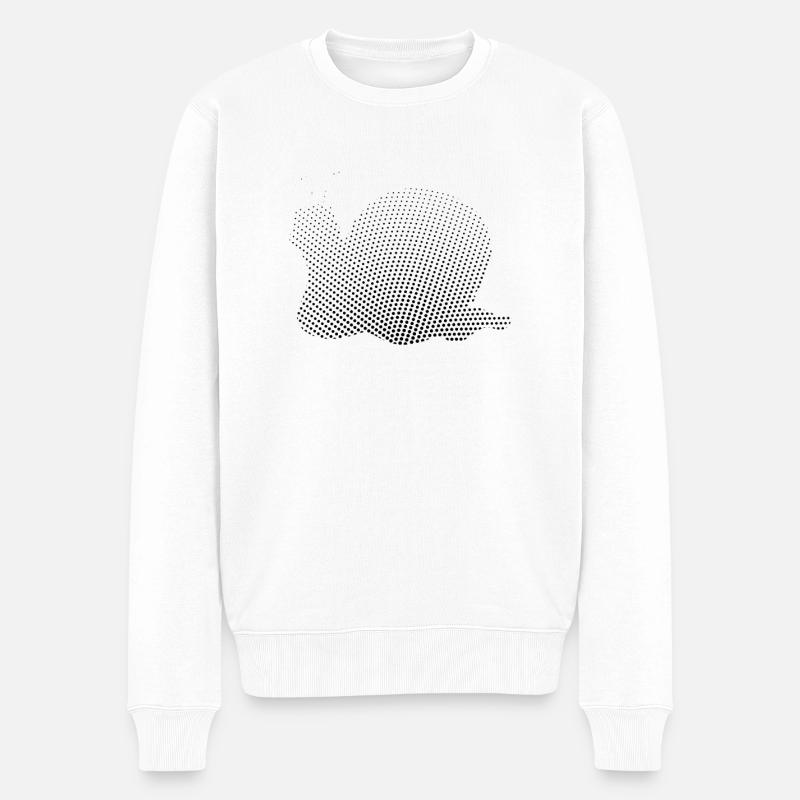 Schnecke - Männer Premium Bio Pullover - Weiß