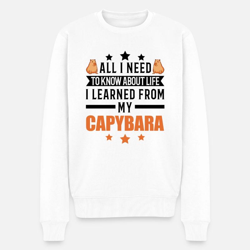 Capybara Wasserschwein Capibara - Männer Premium Bio Pullover - Weiß