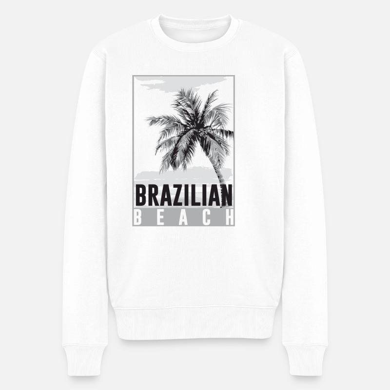 Brasilien - Männer Premium Bio Pullover - Weiß