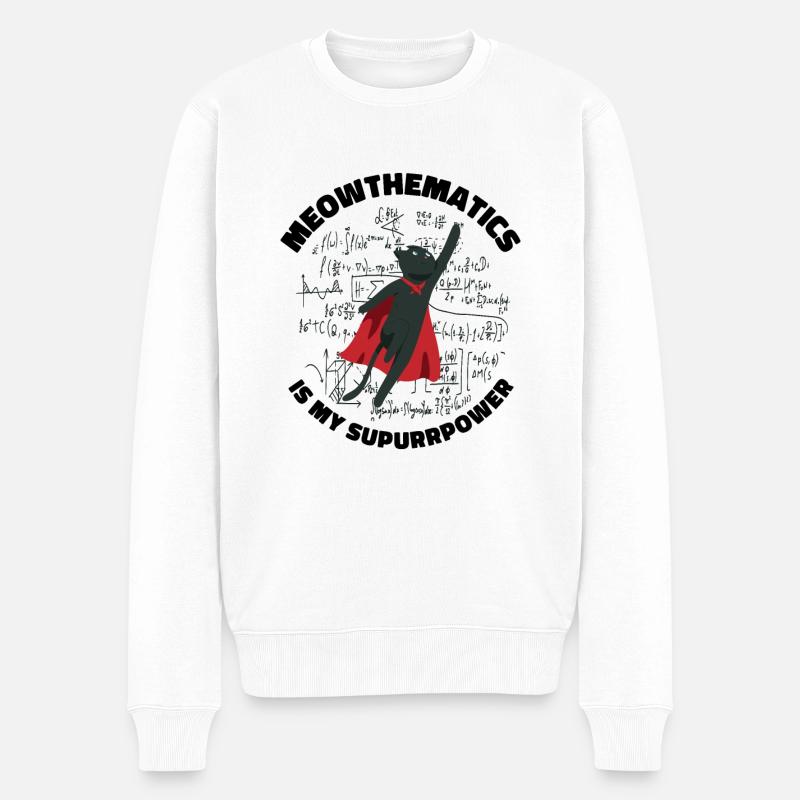 Math Cat Meowthematics Supurrpower Cat Owner - Männer Premium Bio Pullover - Weiß