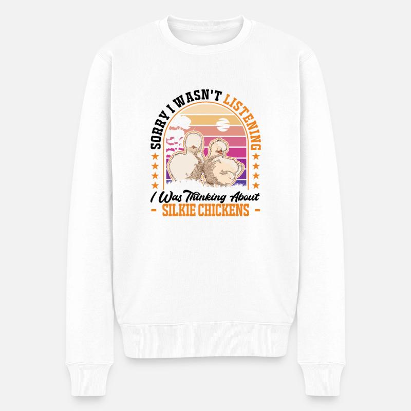 Silk Chicken Cadeau Silke Chicken - Pull Premium bio Homme - blanc