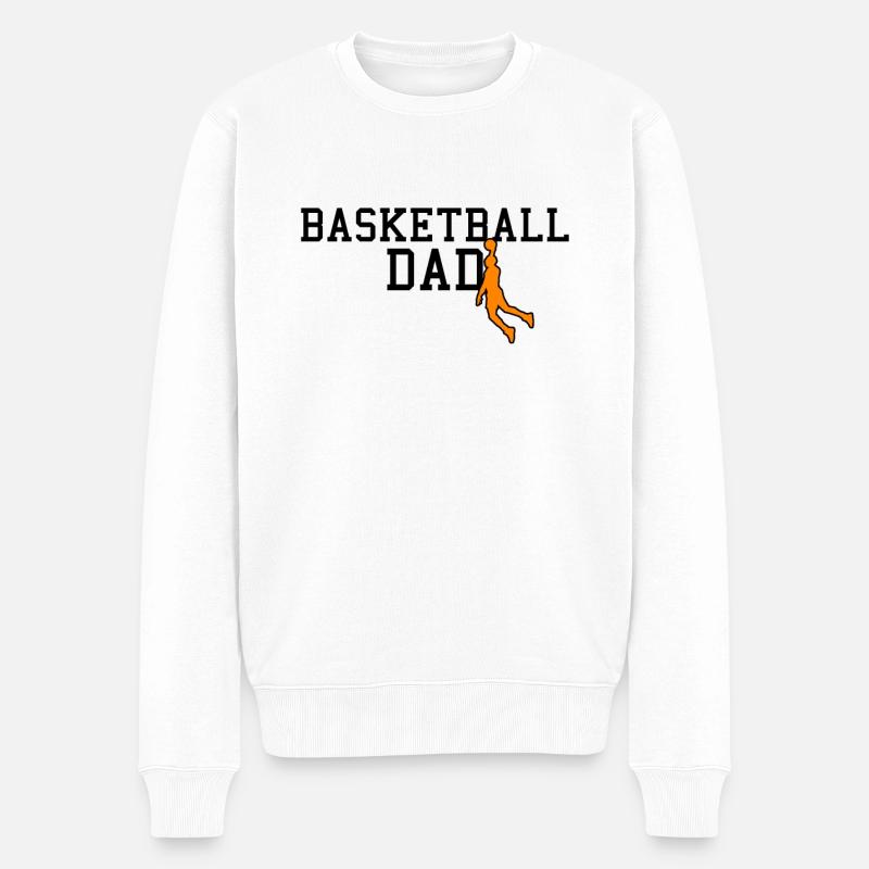 basketball dad - Männer Premium Bio Pullover - Weiß