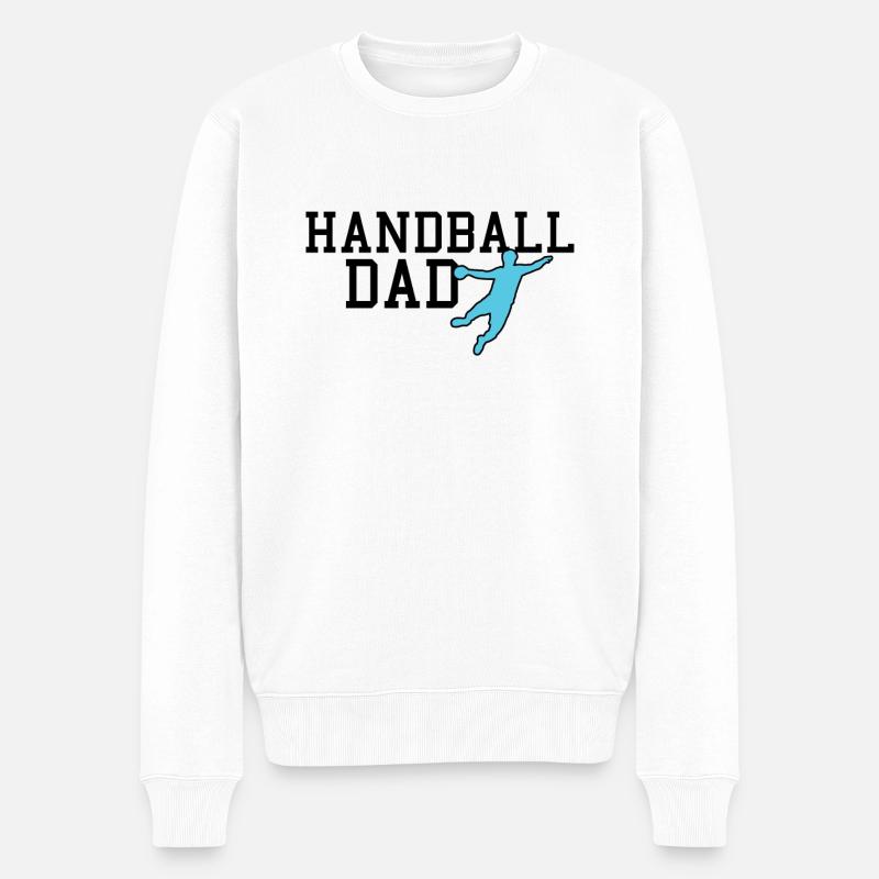 handball dad - Männer Premium Bio Pullover - Weiß