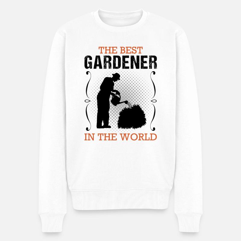 Gärtner Beruf Gartenbau Gartenarbeit Geschenk - Männer Premium Bio Pullover - Weiß