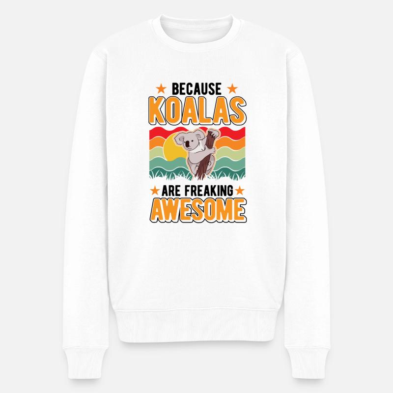 Because Koalas are freaking awesome - Männer Premium Bio Pullover - Weiß