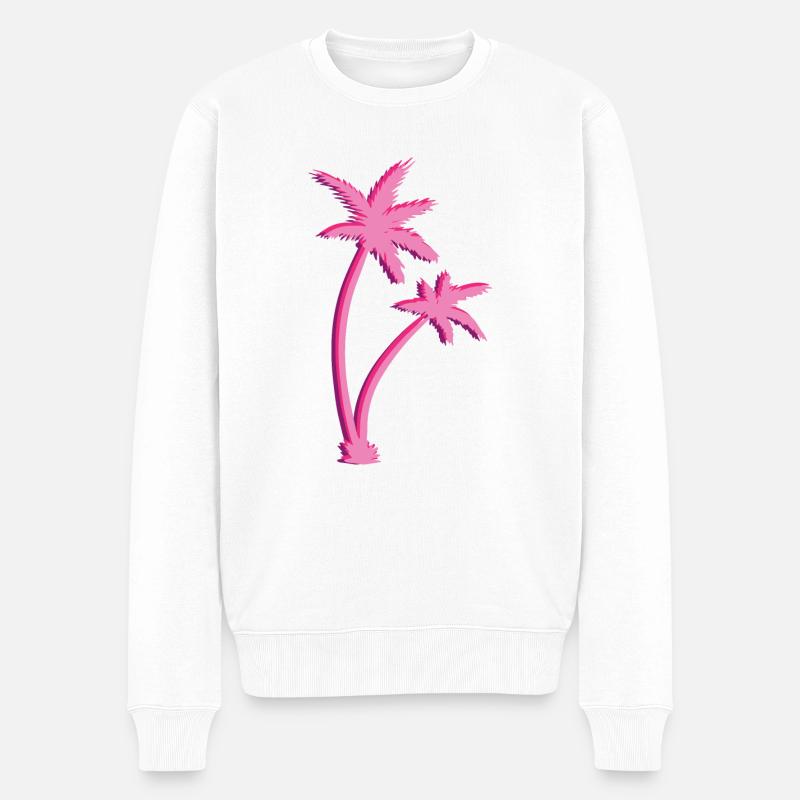 Palmiers - Pull Premium bio Homme - blanc