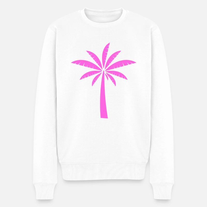 Palmiers - Pull Premium bio Homme - blanc