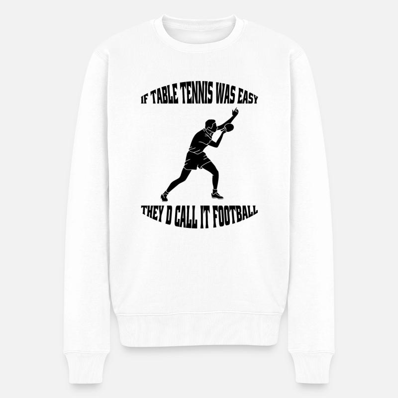 Joueurs de tennis de table Battes de tennis de table Tennis de table - Pull Premium bio Homme - blanc
