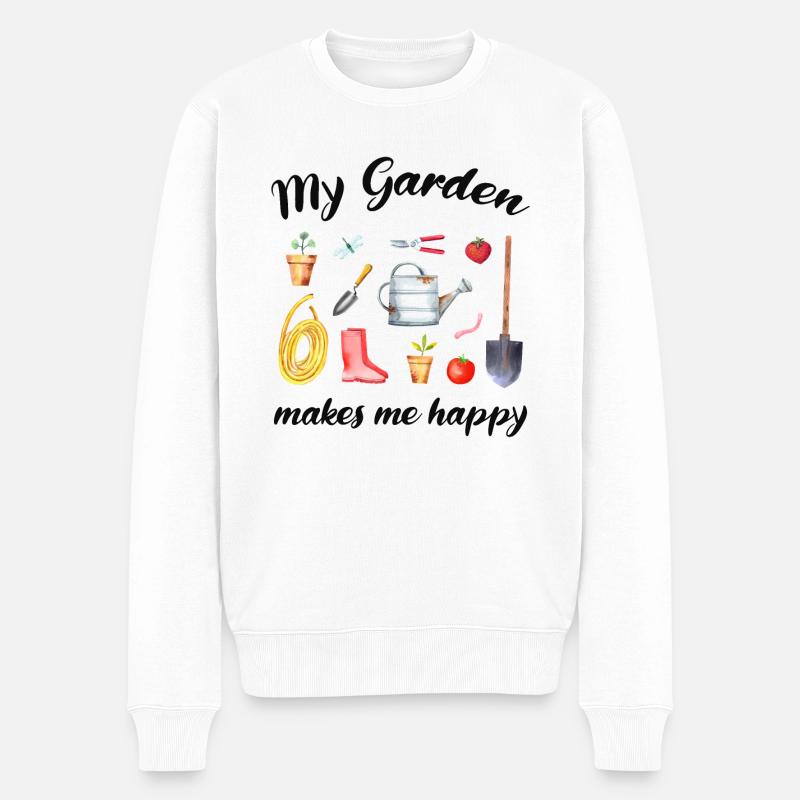 Garten Spruch Gärtner Hobbygärtner Geschenkidee - Männer Premium Bio Pullover - Weiß
