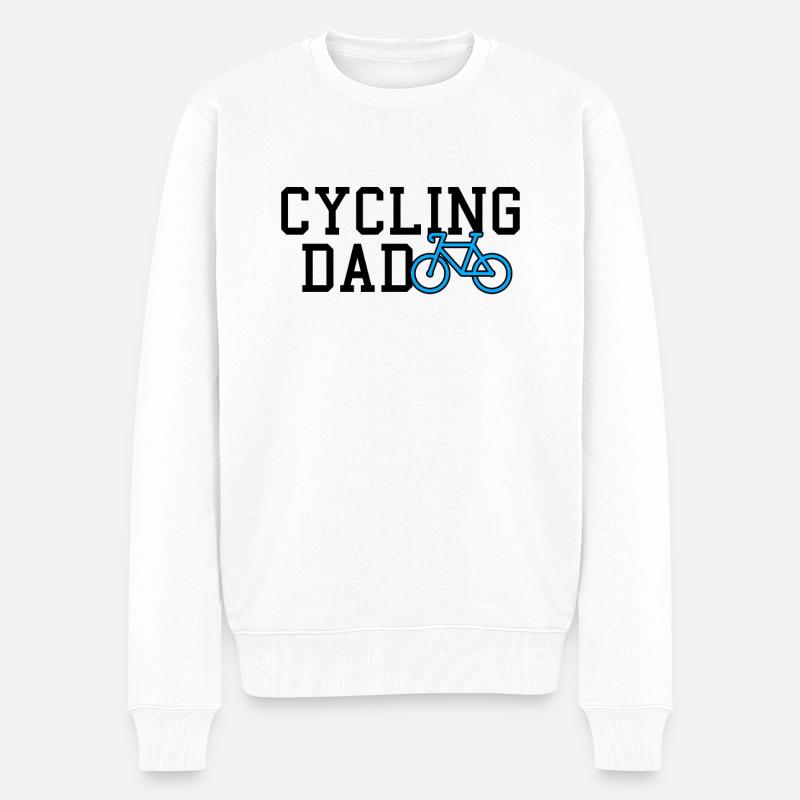 cycling dad - Männer Premium Bio Pullover - Weiß
