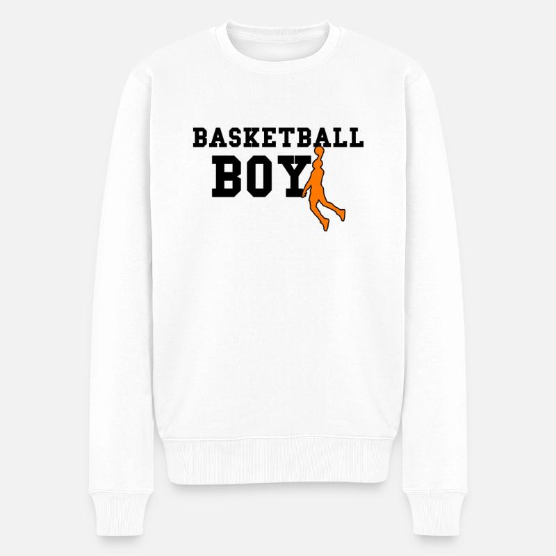 garçon de basket-ball - Pull Premium bio Homme - blanc