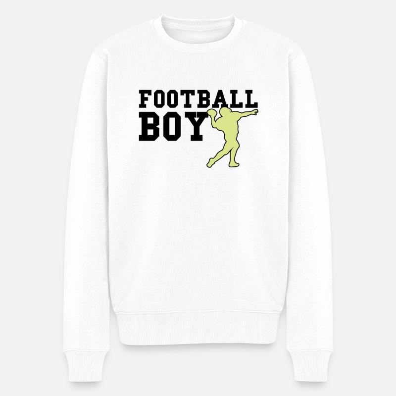 football boy - Männer Premium Bio Pullover - Weiß
