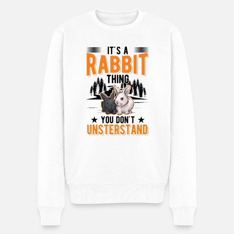 C’est un truc de lapin Lapin Lapin Lapin - Pull Premium bio Homme - blanc