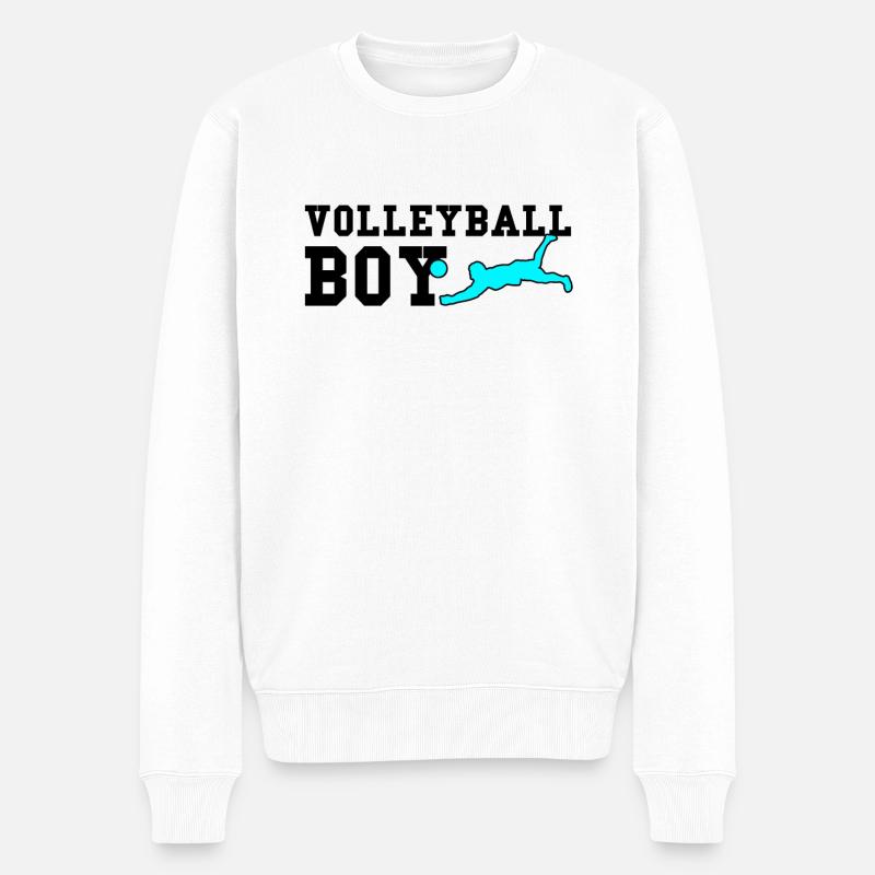 Garçon de volleyball - Pull Premium bio Homme - blanc