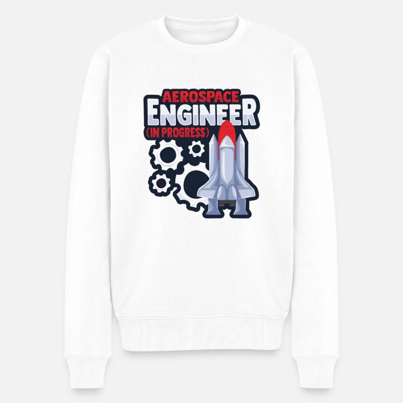 Luft- und Raumfahrtingenieur - Männer Premium Bio Pullover - Weiß