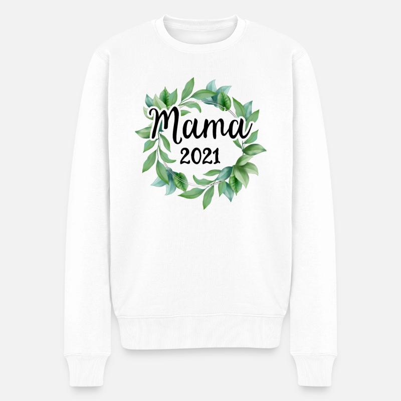 Mama 2022 Schwanger Schwangerschaft Mom To Be - Männer Premium Bio Pullover - Weiß