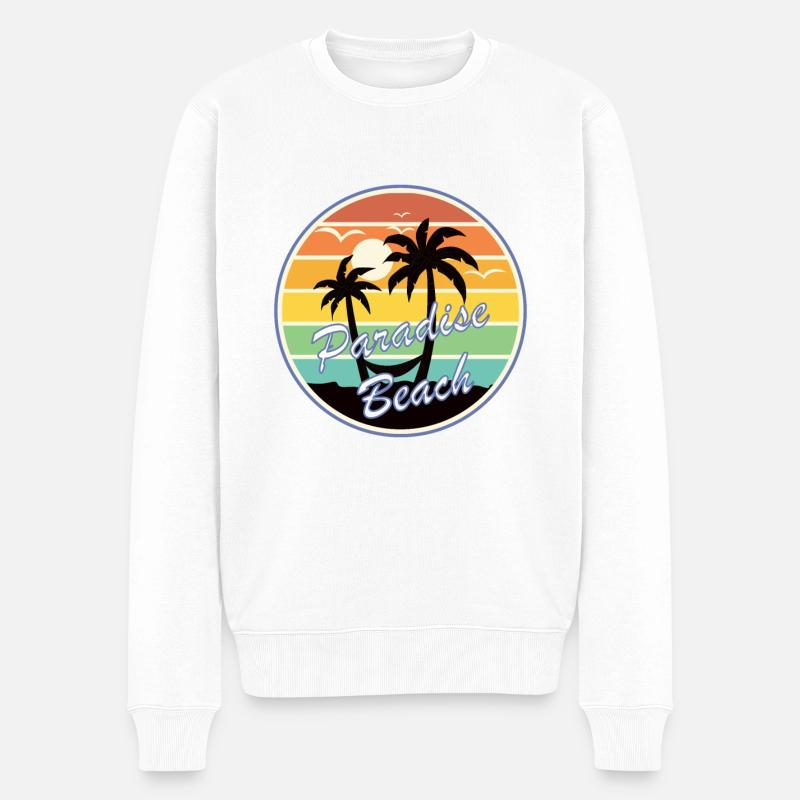 Paradise Beach - Männer Premium Bio Pullover - Weiß