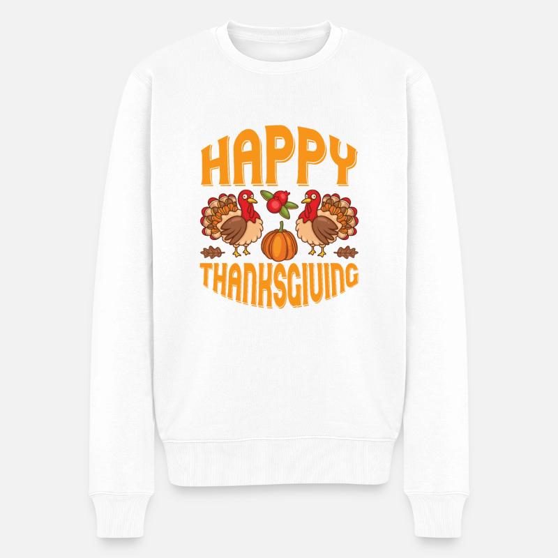 Joyeux Thanksgiving - Pull Premium bio Homme - blanc