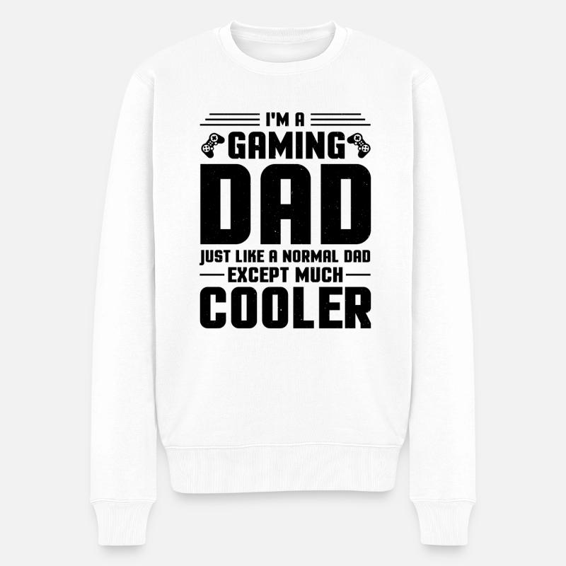 Papa joueur - Pull Premium bio Homme - blanc