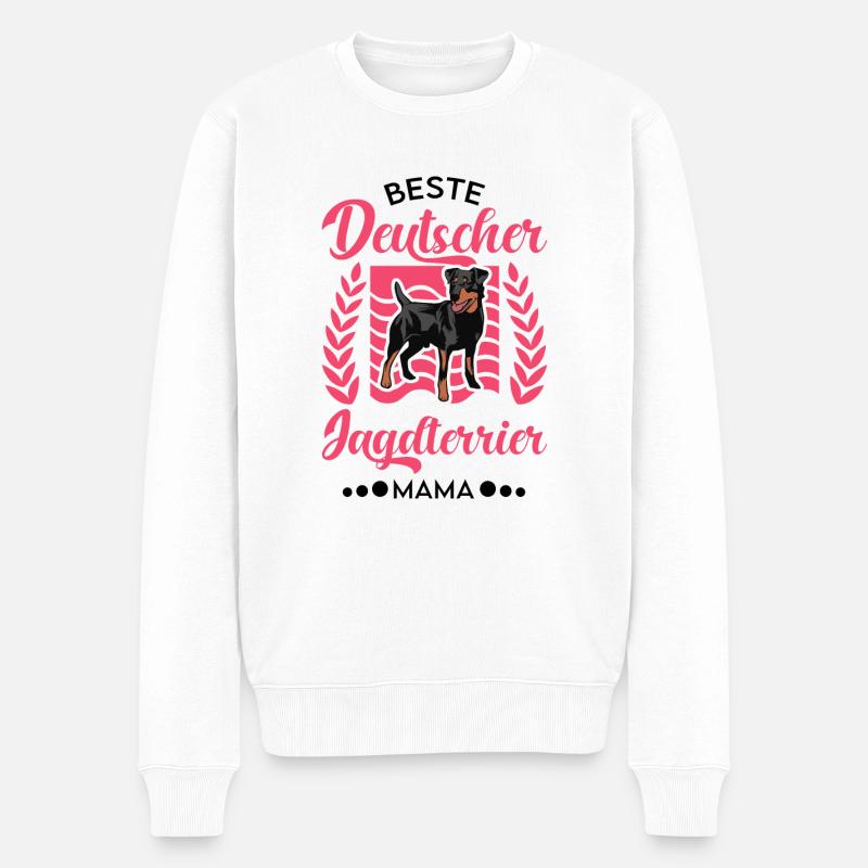 Beste Deutscher Jagdterrier Mama - Männer Premium Bio Pullover - Weiß