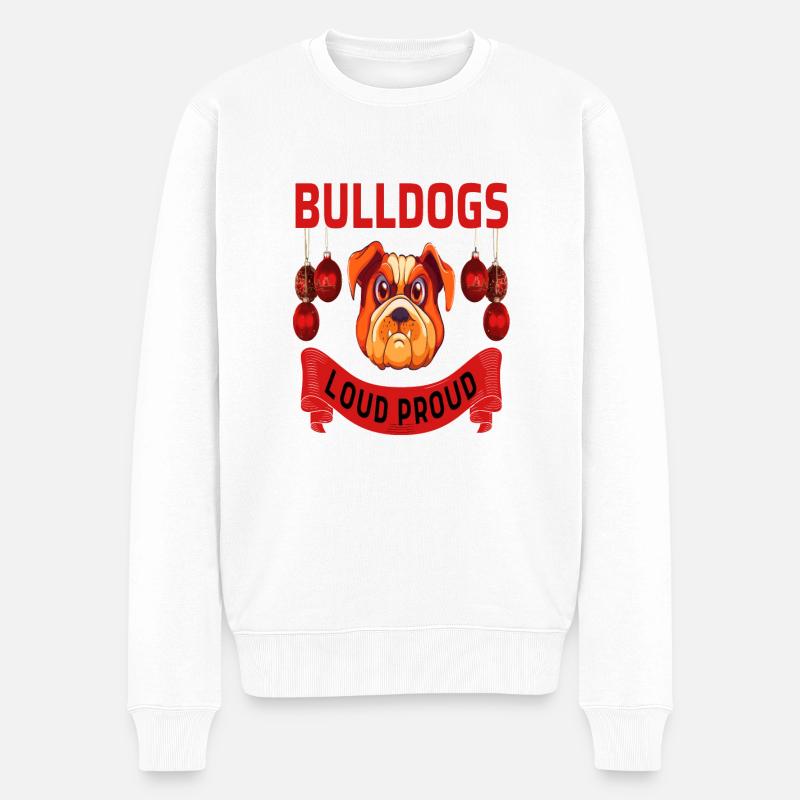 bulldogs loud proud - Männer Premium Bio Pullover - Weiß