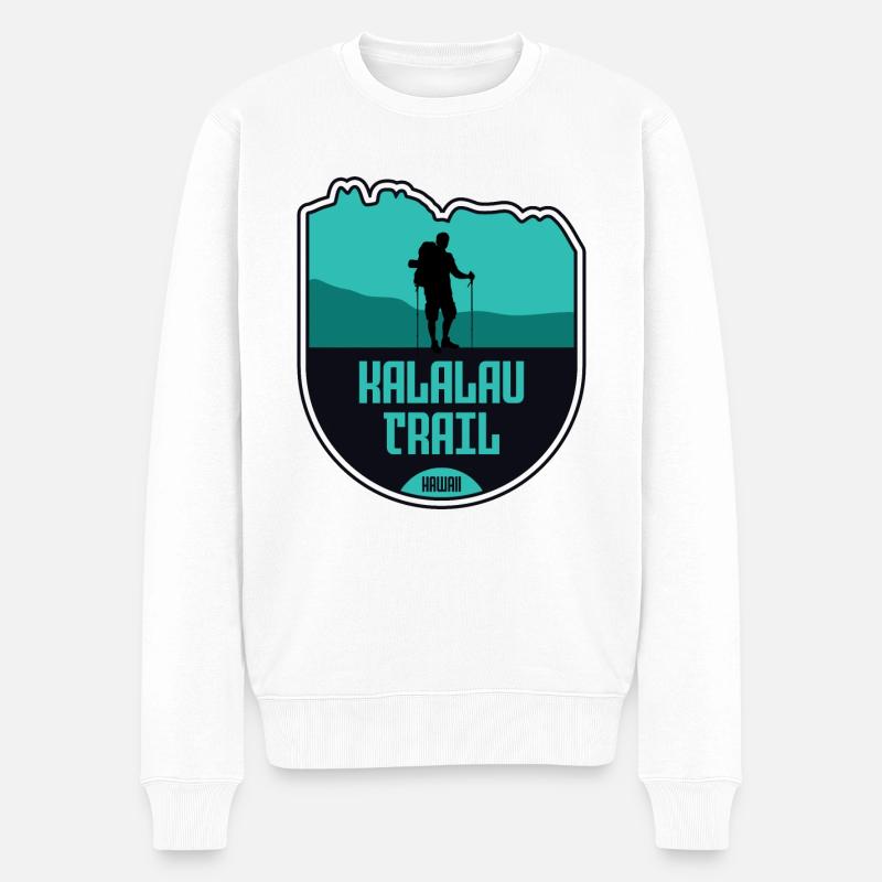 Kalalau Trail - Kauai, Hawaii - Männer Premium Bio Pullover - Weiß