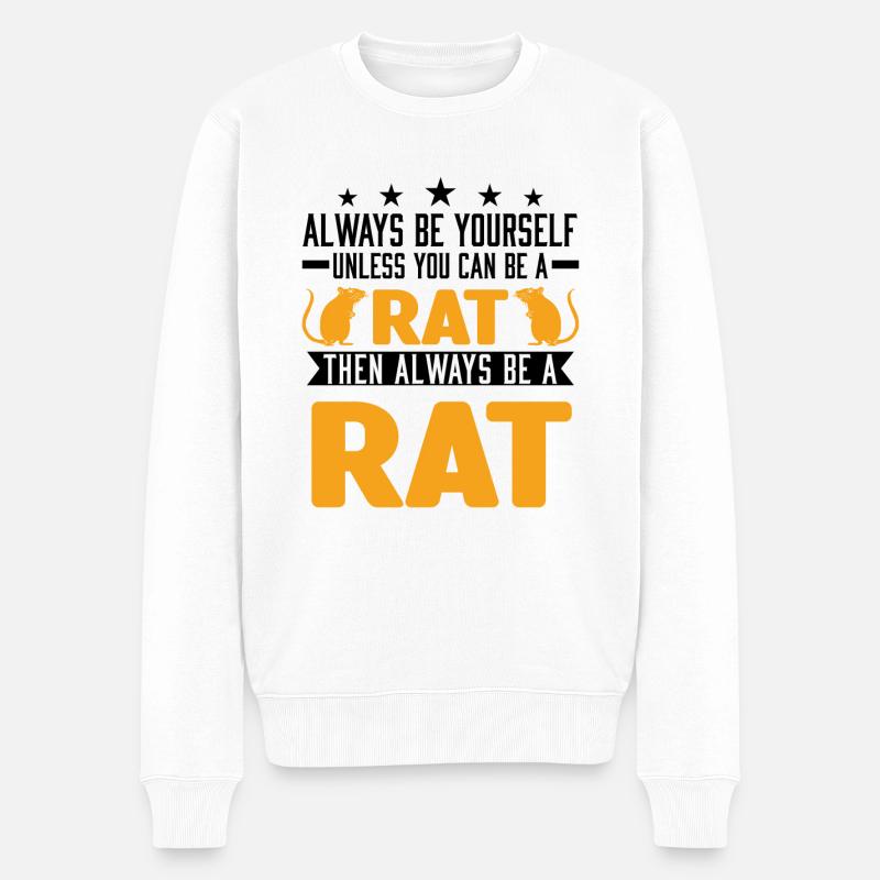 Ratte Hausratte Rattenbesitzer - Männer Premium Bio Pullover - Weiß