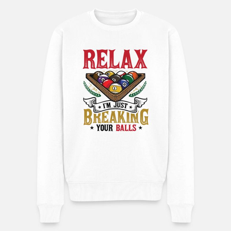Joueurs de billard - Pull Premium bio Homme - blanc