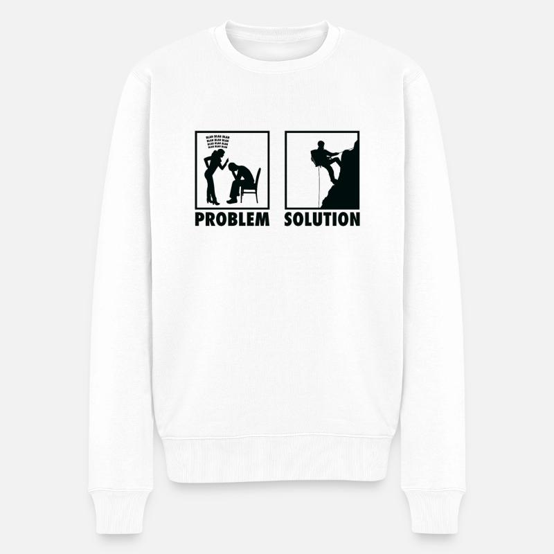 Mountain Climbing Mountain Climber Statement - Männer Premium Bio Pullover - Weiß