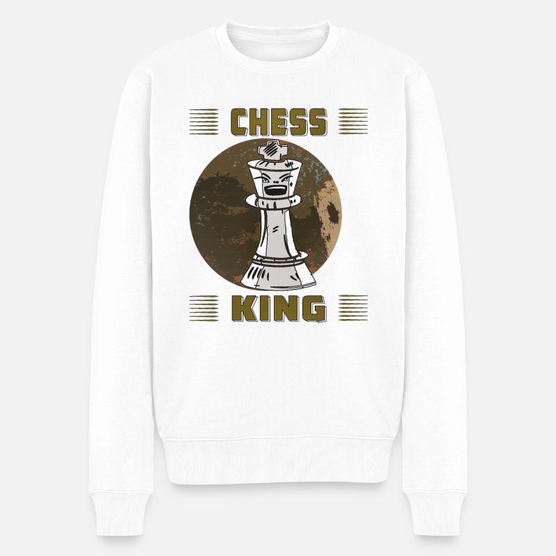 CHESS KING - Männer Premium Bio Pullover - Weiß