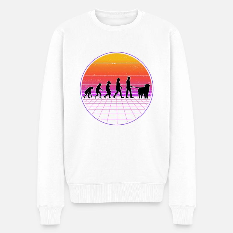Leonberger Evolution Vaporwave - Pull Premium bio Homme - blanc