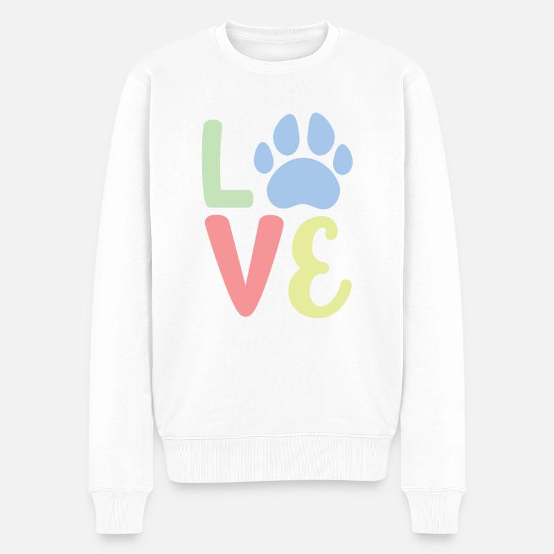 Love paws - Männer Premium Bio Pullover - Weiß