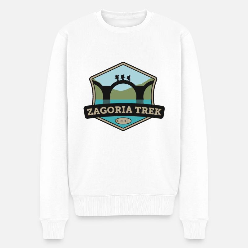 Zagoria Trek - Grèce - Pull Premium bio Homme - blanc