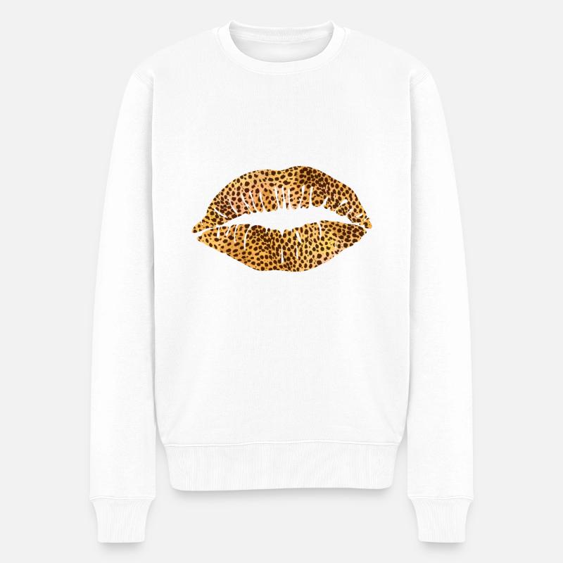 Bouche d’impression Leoprad - Pull Premium bio Homme - blanc